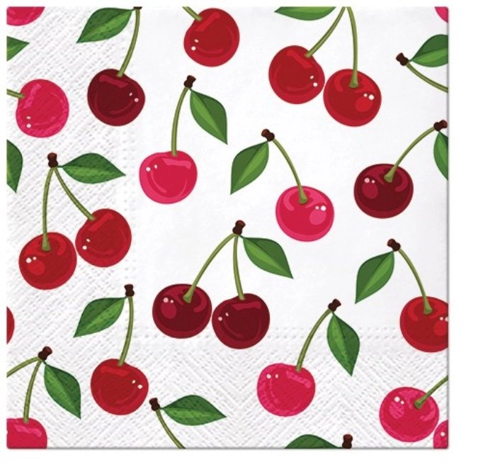 Servietten Lunch 20x Cherries, 33x33cm