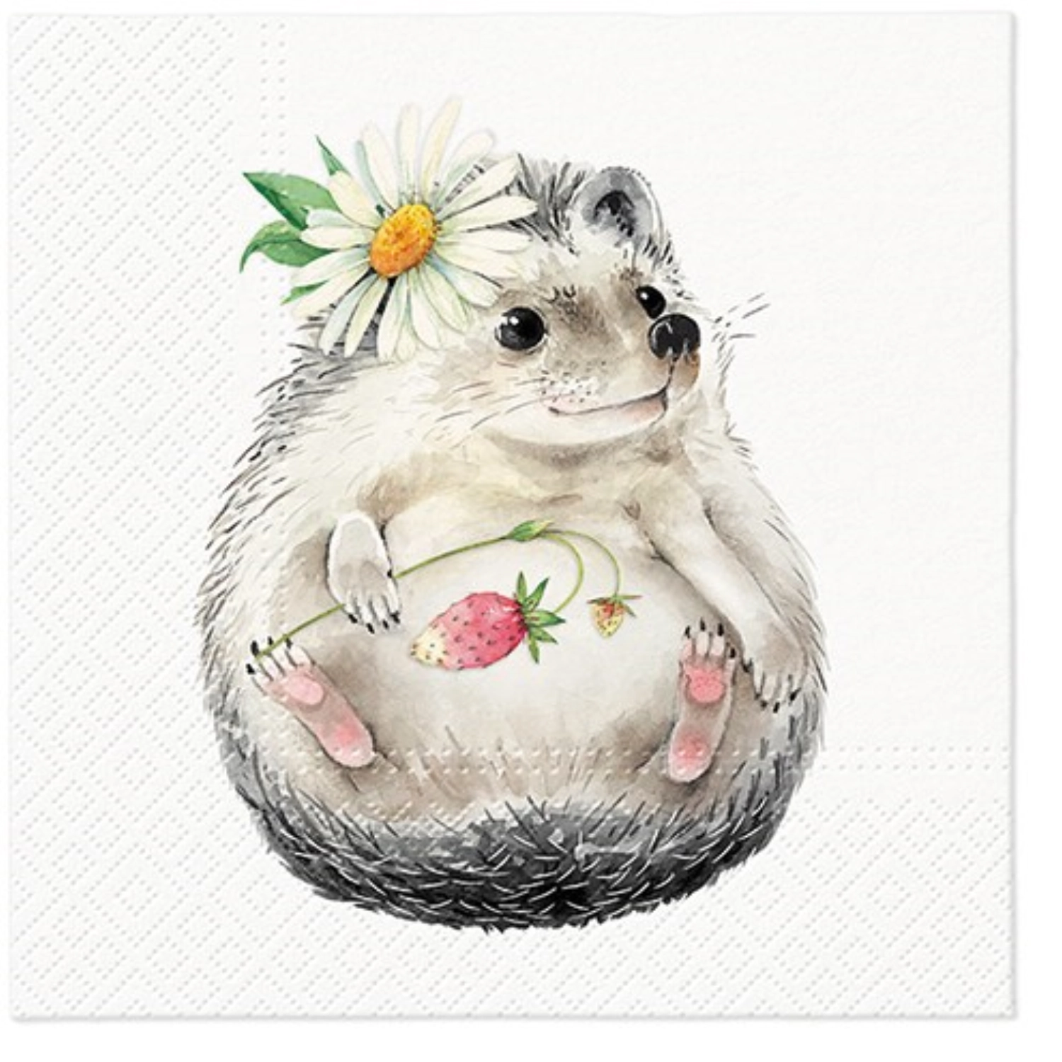 Serviettes Lunch 20x Wild Strawberry Hedgehog 33x33cm