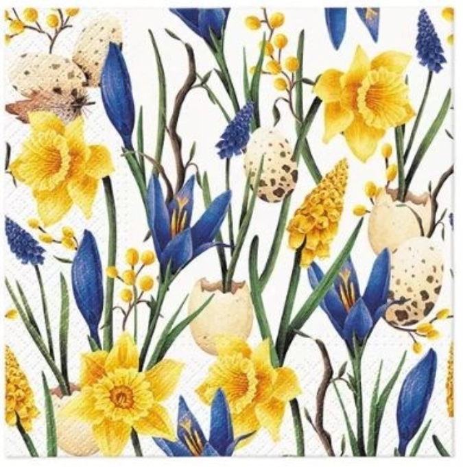 Servietten Lunch 20x Muscari with Daffodils, 33x33cm
