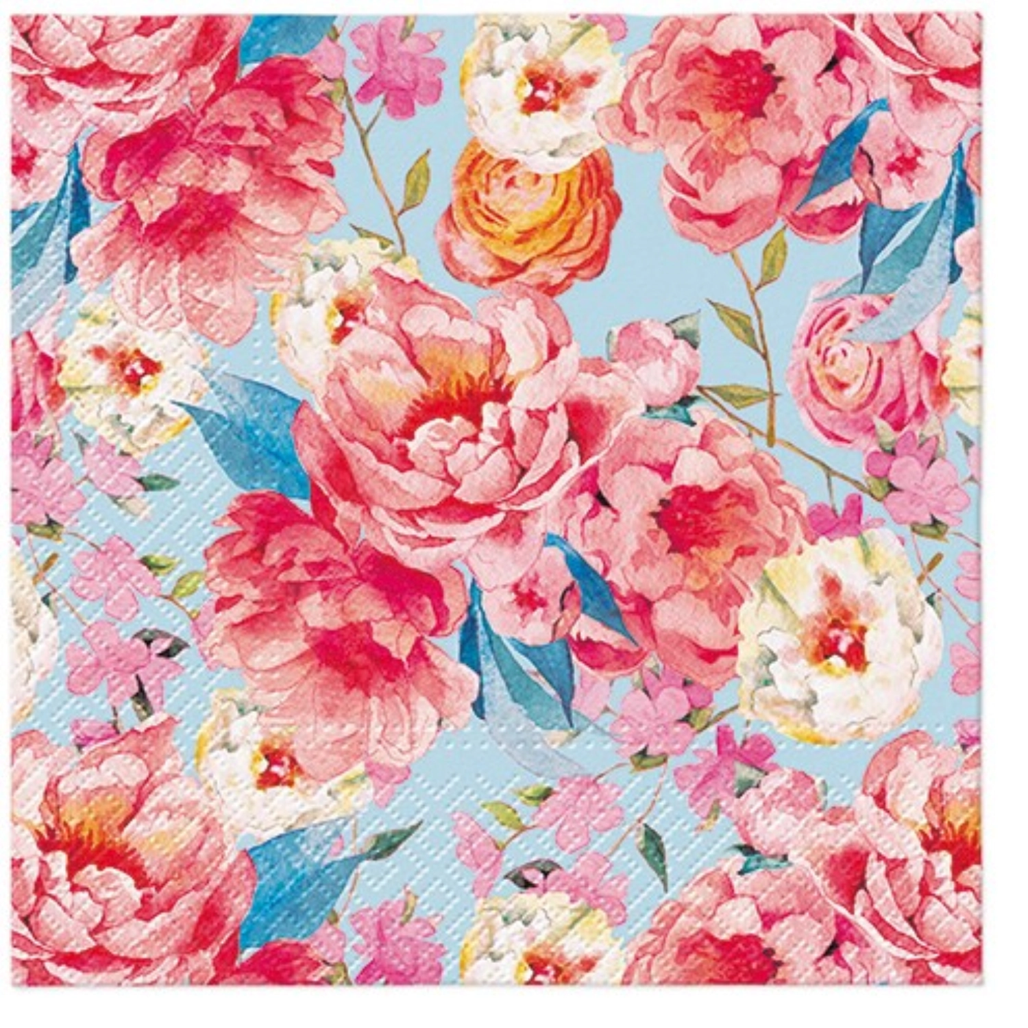 Serviettes de table Lunch 20x Rose Gloriette, 33x33cm