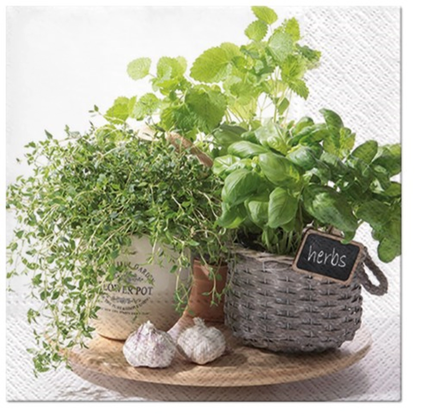 Serviettes lunch 20x herbes, 33x33cm