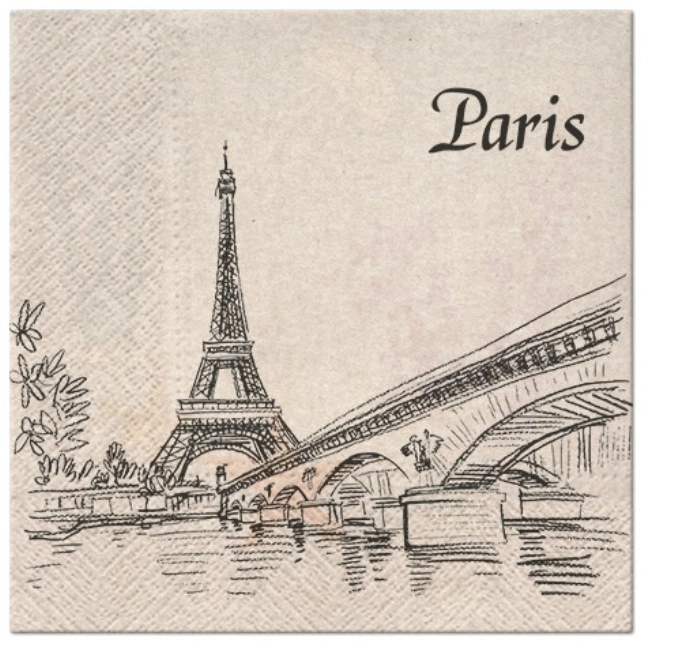 Servietten Lunch 20x We care Paris City, 33x33cm