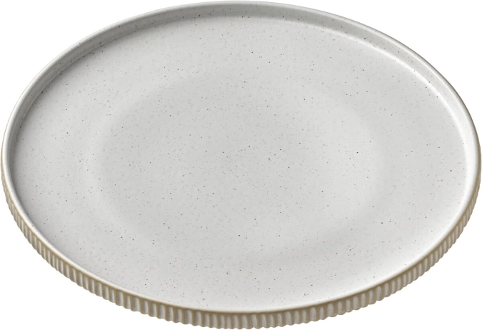 Playground nara assiette plate bord haut relief blanc d21cm