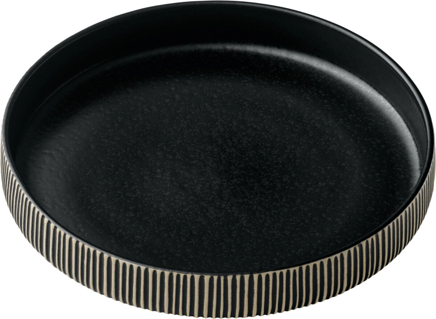 Playground nara assiette creuse relief noir blanc d24cm