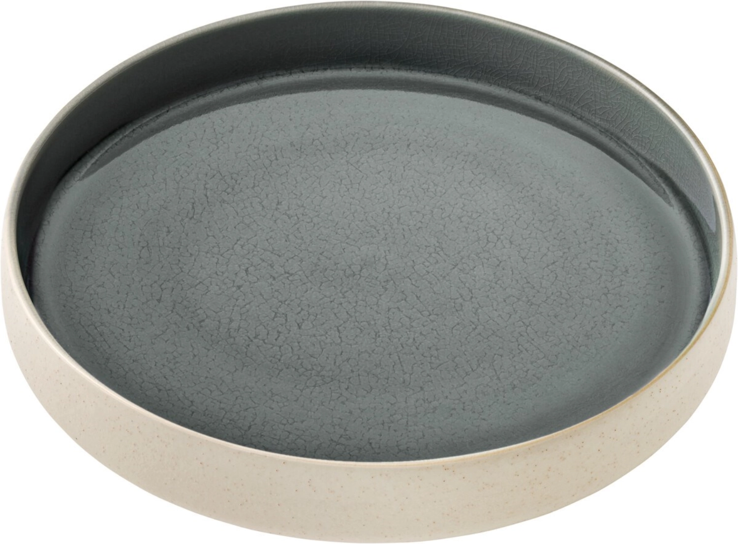 Playground Nara assiette creuse ronde bord haut gris D24cm