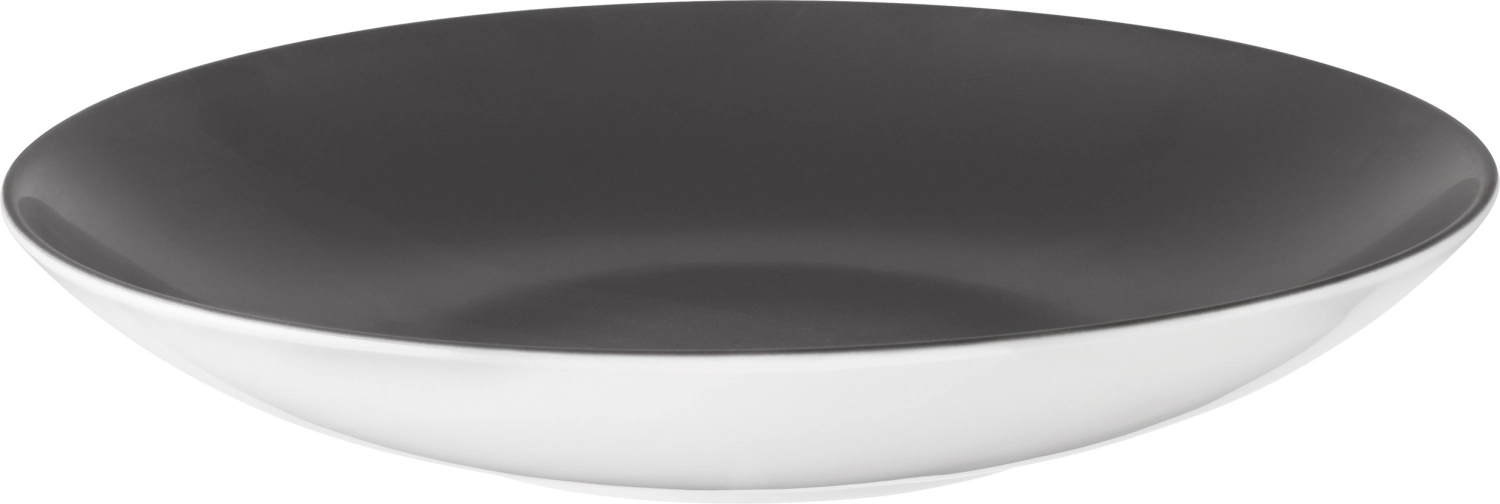 Pottery Frosted Black Assiette creuse ronde coupe 21cm