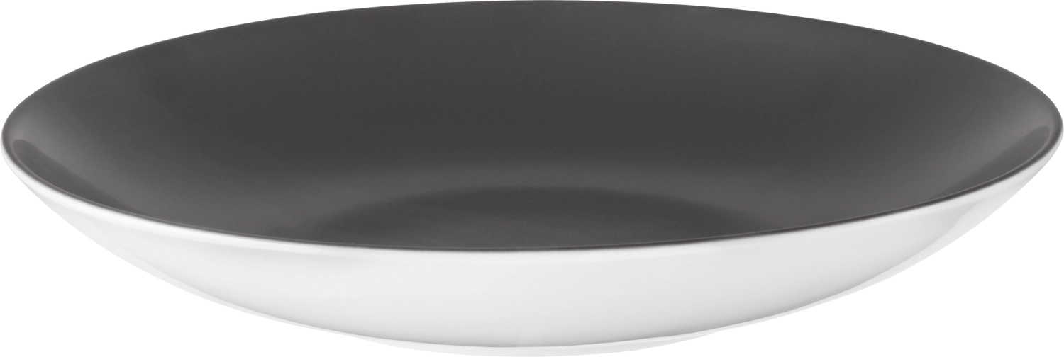 Pottery Frosted Black Assiette creuse ronde coupe 24cm