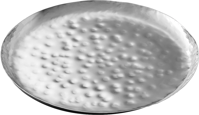 Plate flat round hammered 26cm