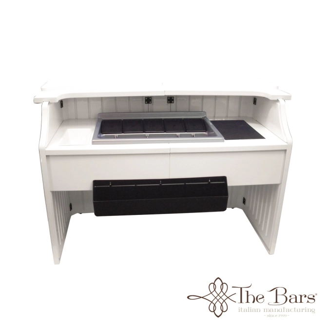 Full Catering Bar Station White With Drink Station Black