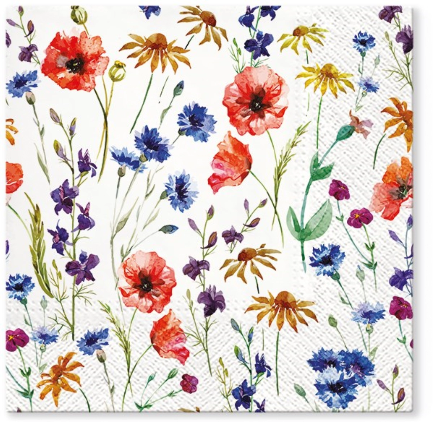 Serviettes de table Lunch 20x Pré fleuri, 33x33cm