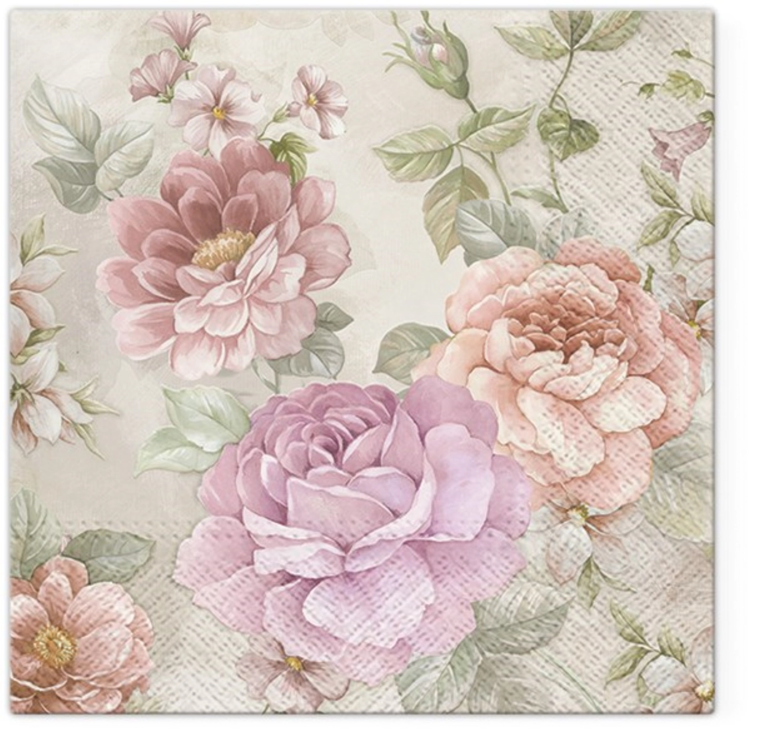 Serviettes de table Lunch 20x Fleur d'été, 33x33cm