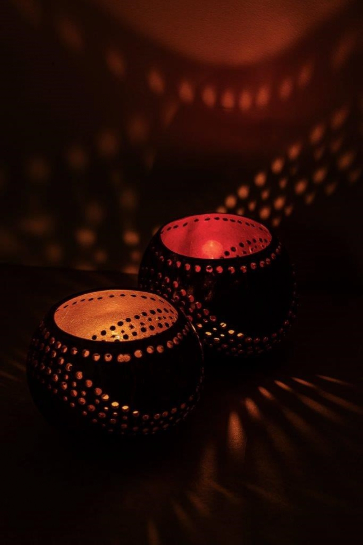 Porte-bougie à chauffe-plat Noix de coco