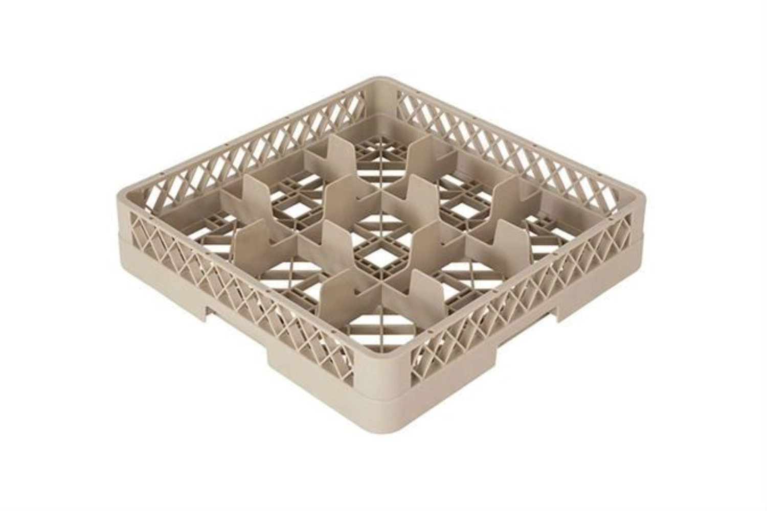 Panier à verres 9 fûts verre D11.5 à 15cm H max 8.5cm beige