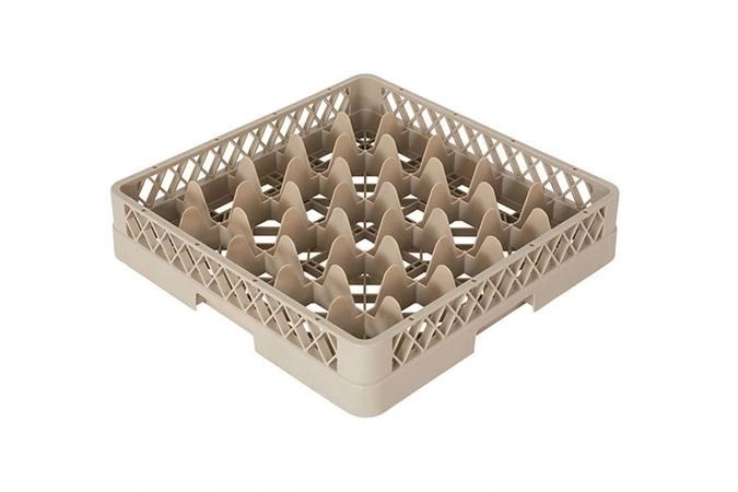 Panier à verres 25 fûts verre D7.5 à 9cm H max 8.5cm beige