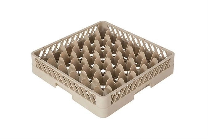 Panier en verre 36 Fä verre D6.4 à 7.4cm H max 8.5cm beige