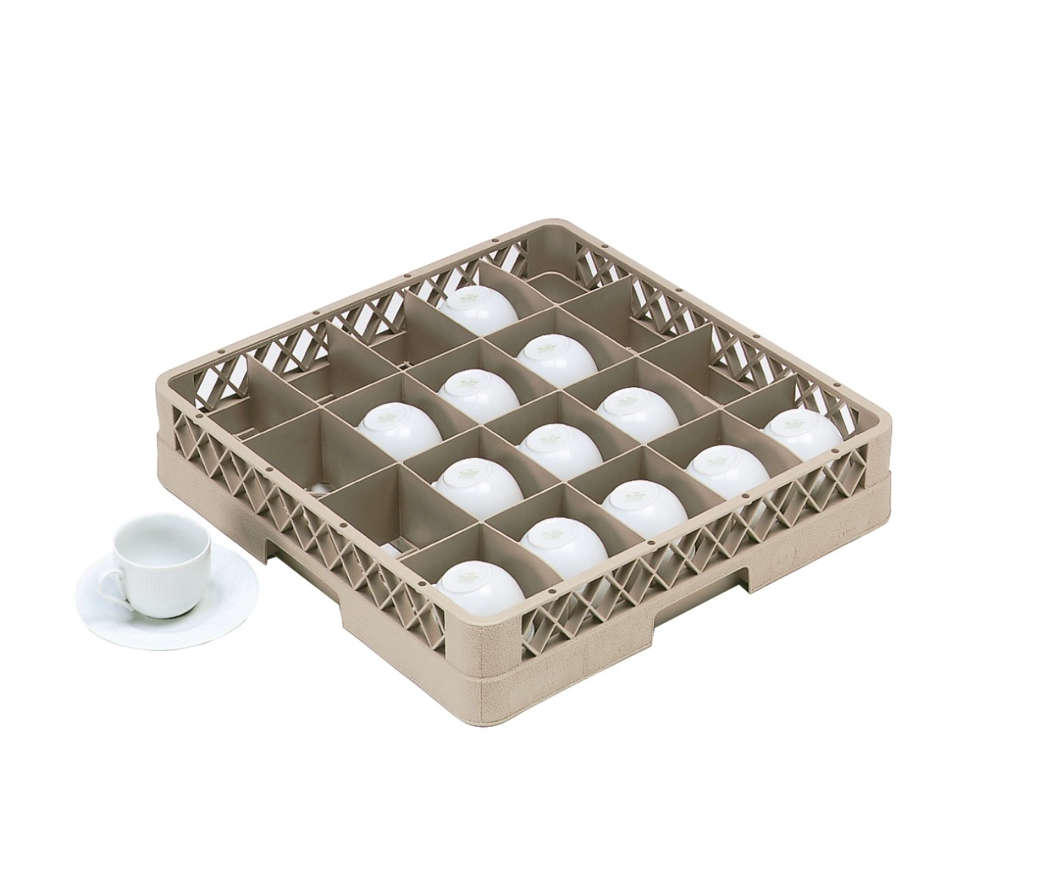 Panier à tasses 20 compartiments 11.2x8.9cm beige H max 8.5c