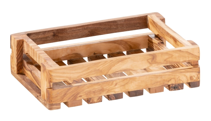 Table Caddy, bois d'olivier, 22x15cm, H6cm