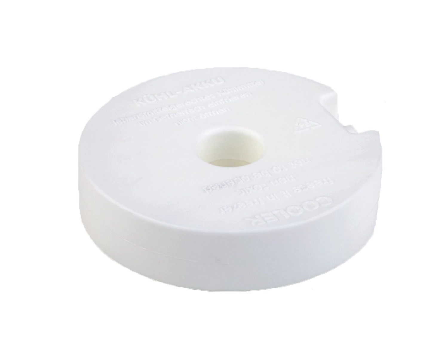 Kühlakku, rund D10.5cm, H2.5cm, weiss