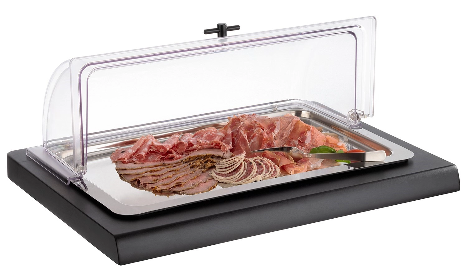 GN 1/1 Rolltophaube mit schwarzem Griff