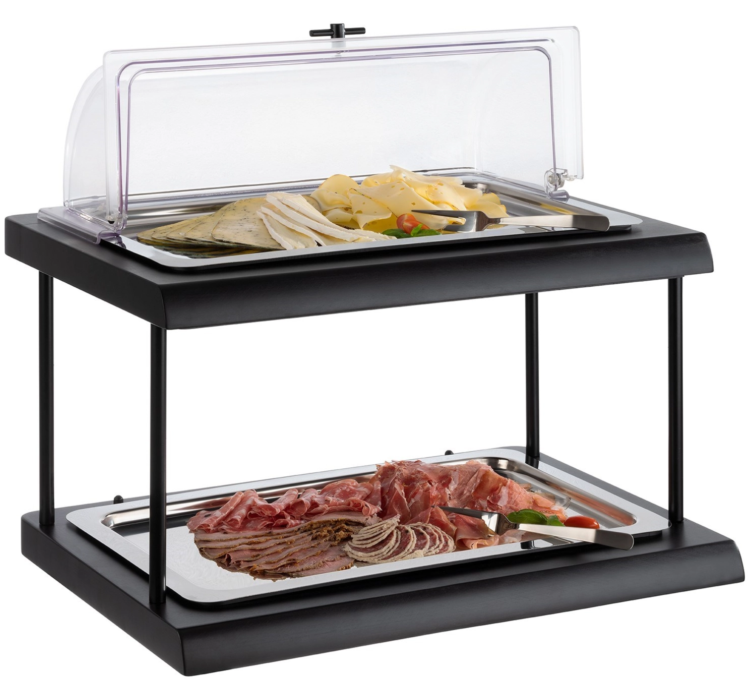 GN 1/1 Rolltophaube mit schwarzem Griff