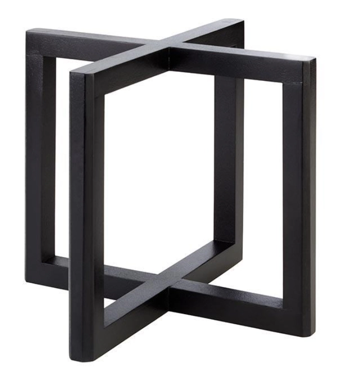 Buffetständer Wood 20x20cm H17.5cm, Akazienholz schwarz