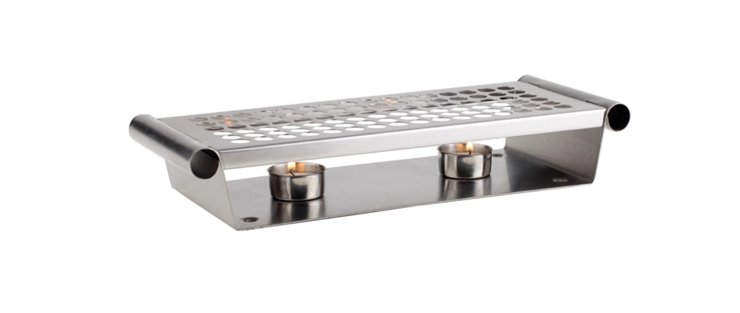 Speisenwärmer, 2-flammig, 34x13cm, H6cm