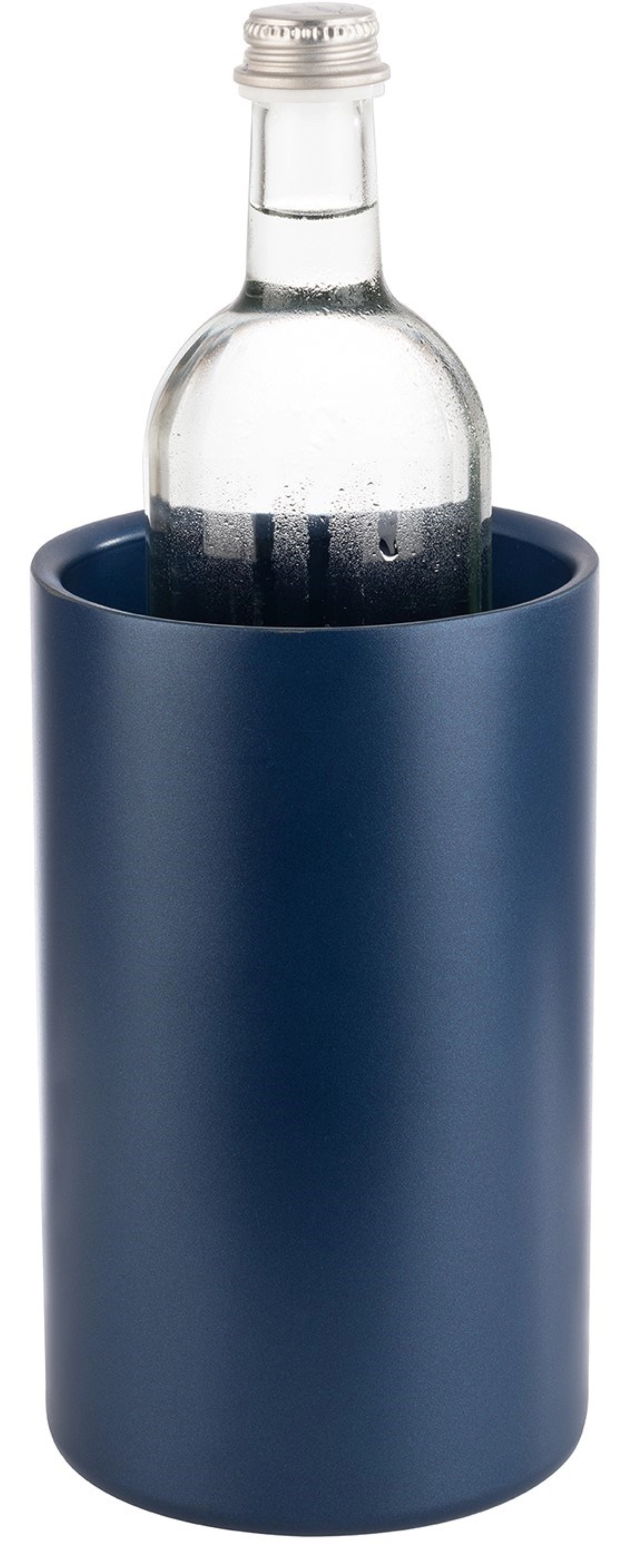 Rafraîchisseur de bouteille double paroi, D12cm, H20cm, bleu