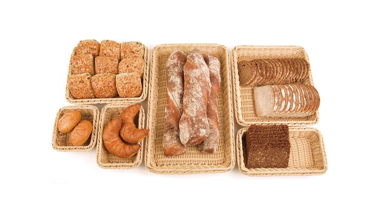 Poly Rattan Flechtkorb GN 2/3, ca. 32.5x35.4cm, H6.5cm