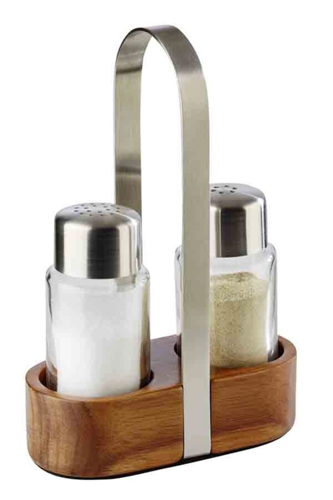 Ménage à sel et à poivre Wood 5.5x11.5cm, H17cm