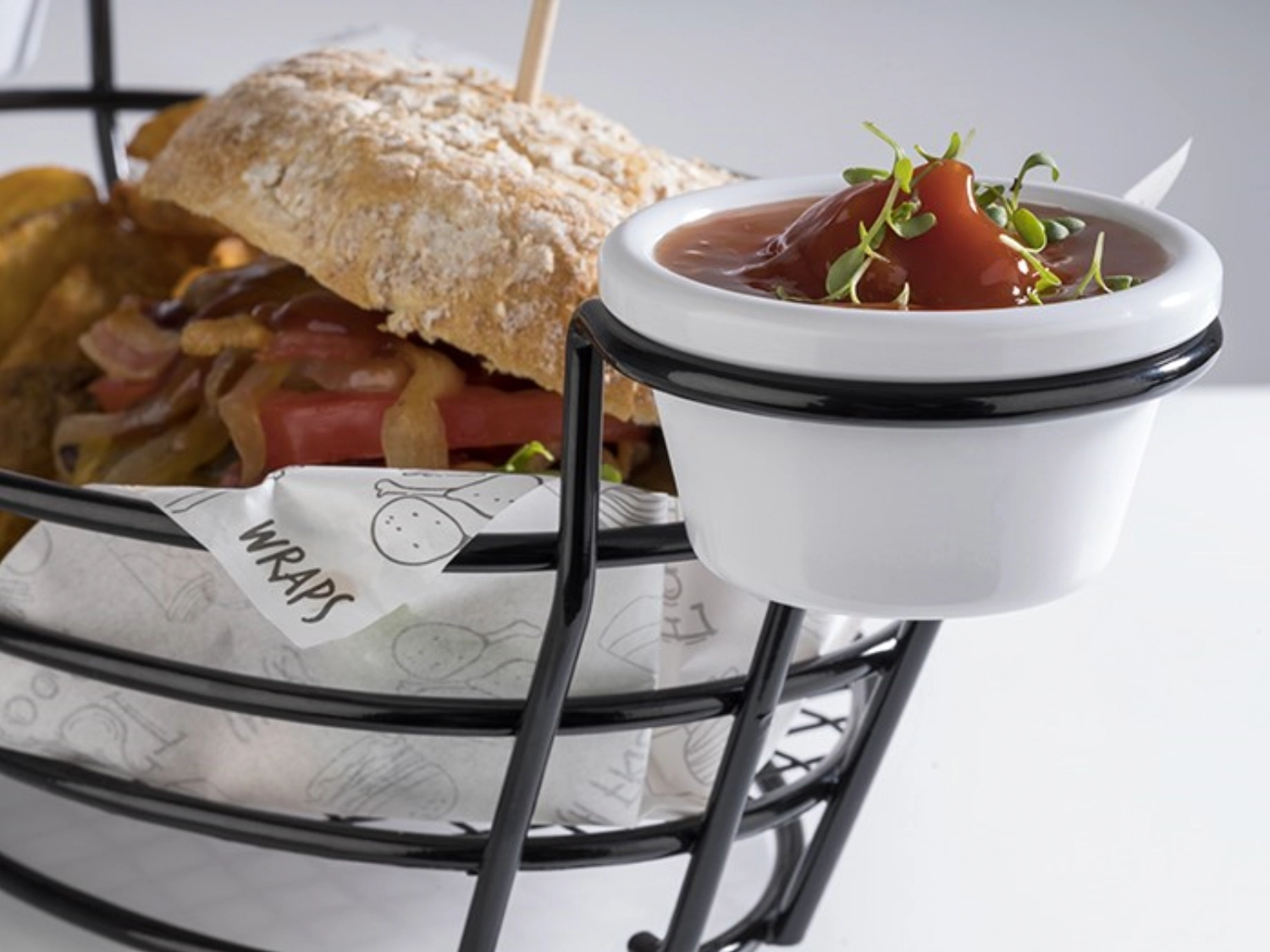 Corbeille de service burger & fries