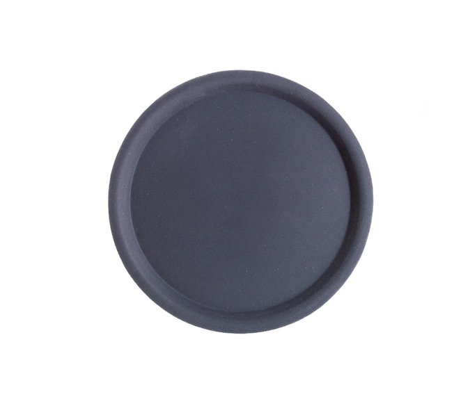 Serviertablett Happy Hour, ca. D32cm. rund, schwarz. rutschf