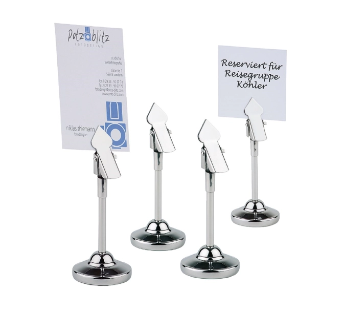 4er Set Kartenhalter H10cm, Edelstahl