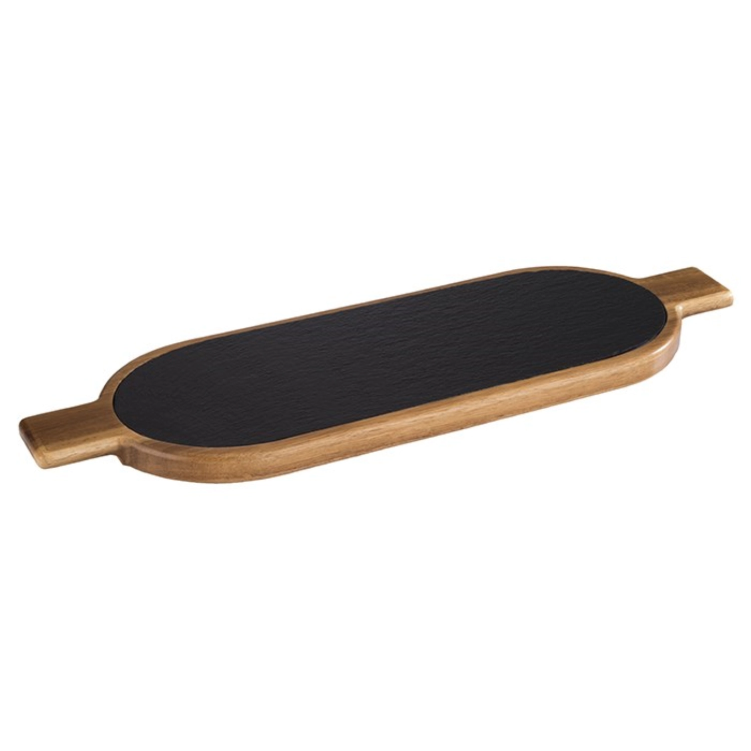 Servierbrett 2-teilig 40x15cm H2cm, Akazie/Schiefer