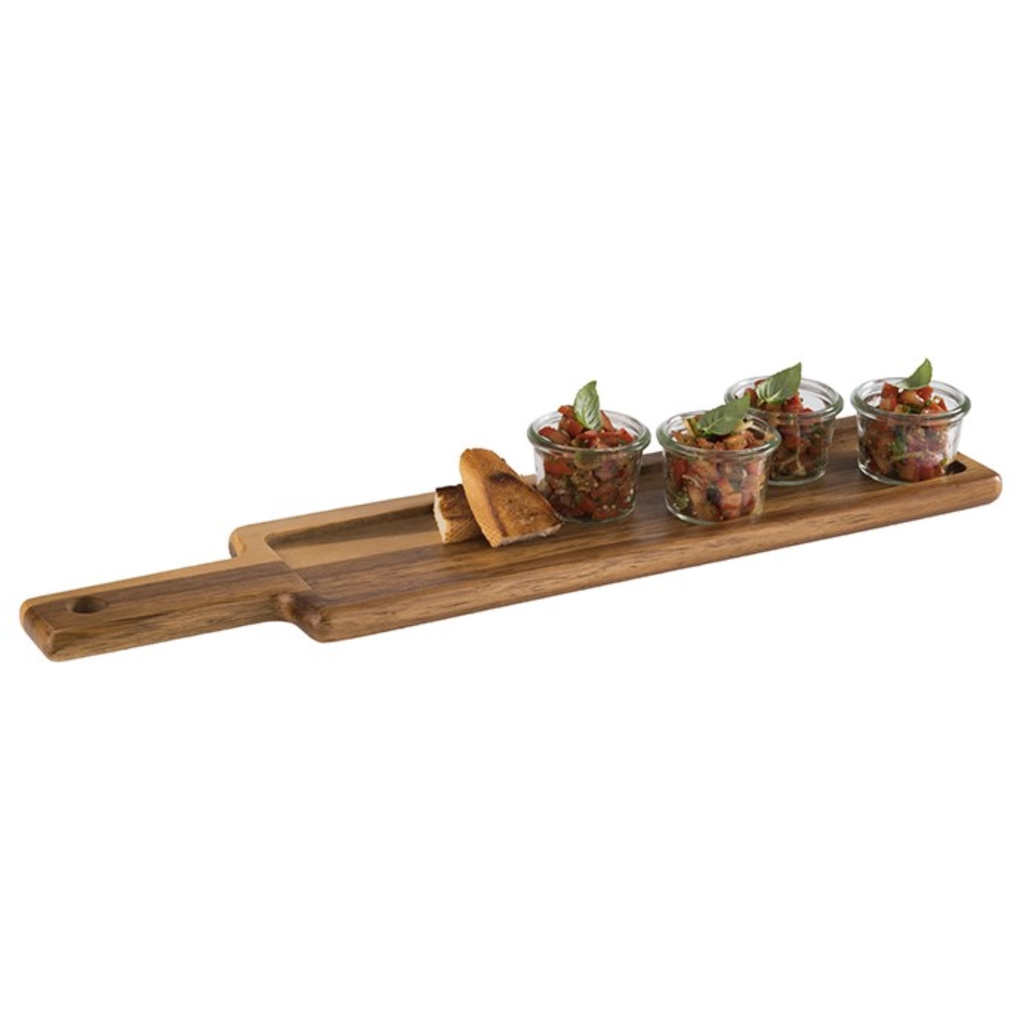 Servierbrett 2-teilig 43x12cm H2cm, Akazie/Schiefer