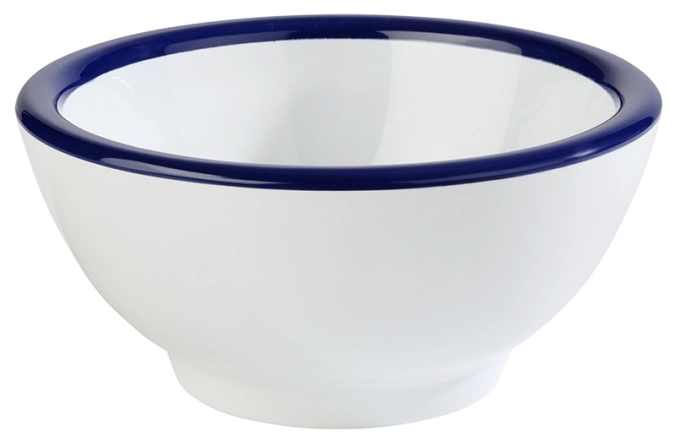 Pure Schale 0.3lt. D13cm H6.5cm, weiss mit blauem Rand
