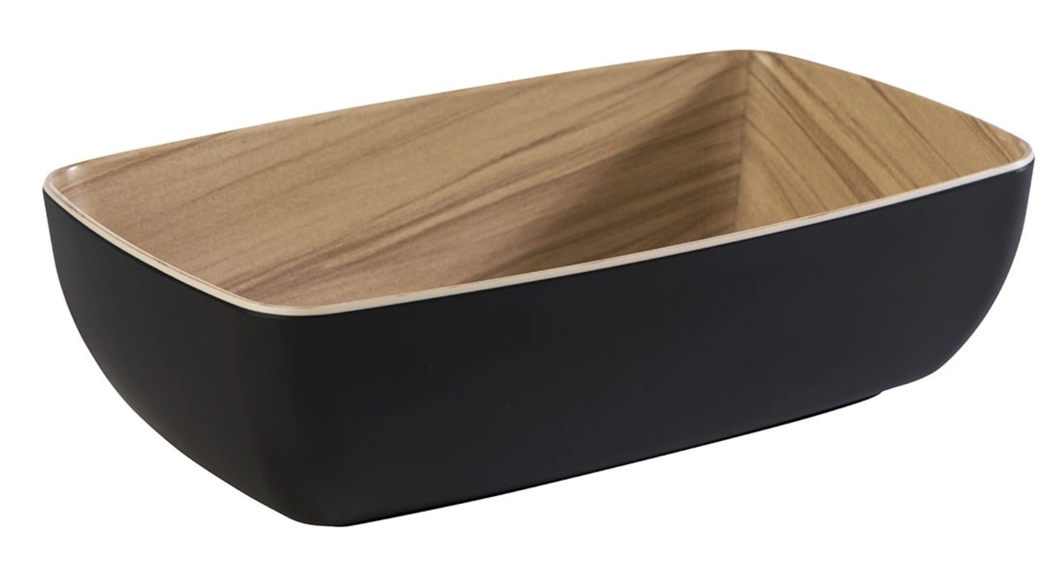 GN 1/4 Schale FRIDA schwarz/Holzoptik 26.5x16.2cm H7.5cm
