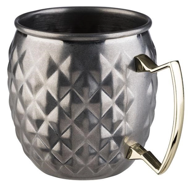 Mug Moscow Mule Antik-Edelstahl Look D9,5cm H10cm