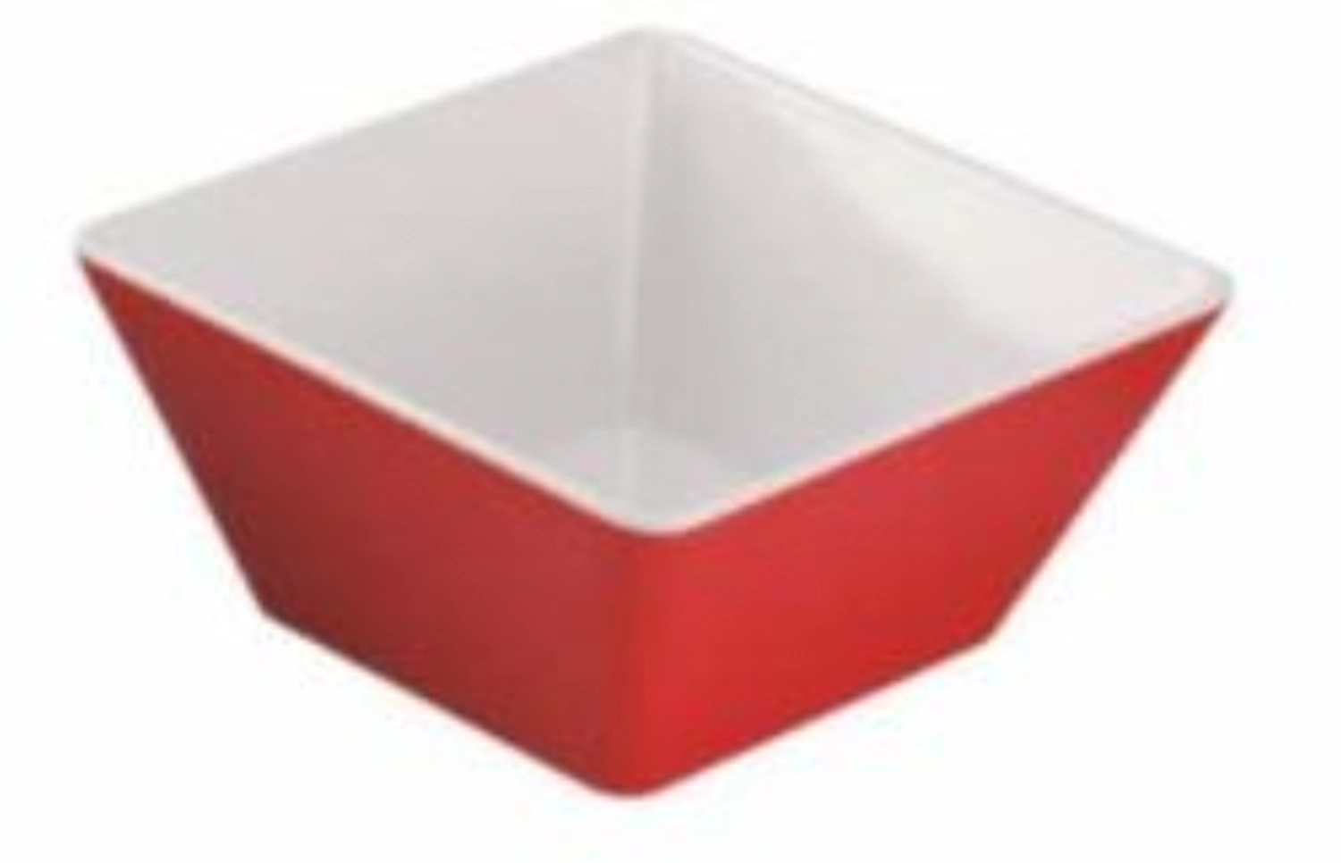 saladier carré blanc/rouge 9x9cm h:5.5cm