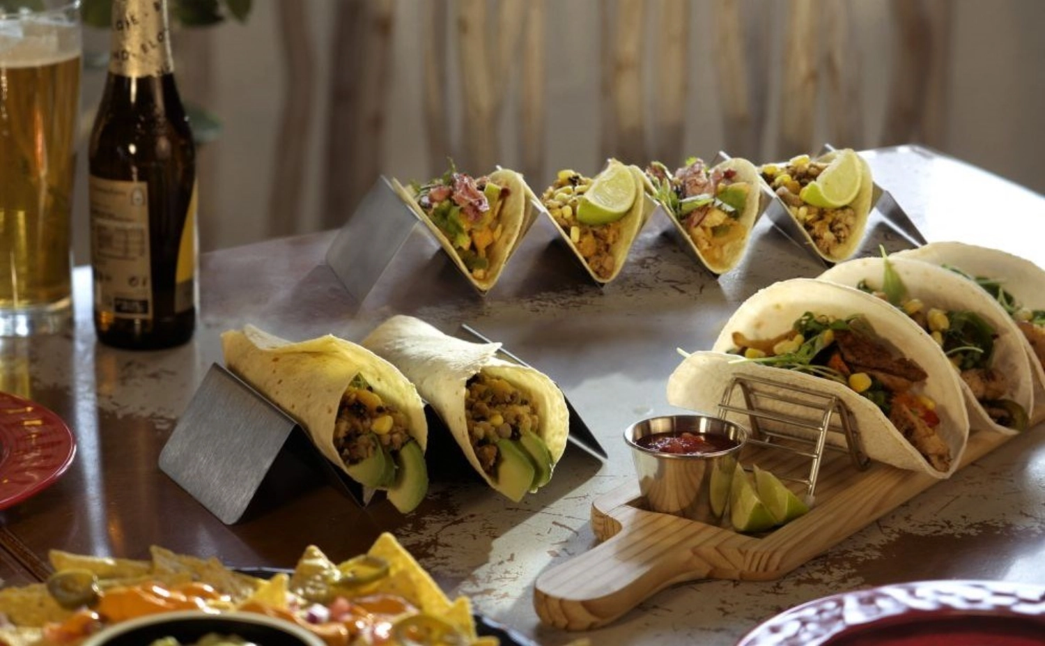 Support p. tacos 2 à 3 compartiments 21x10.2cm H5cm