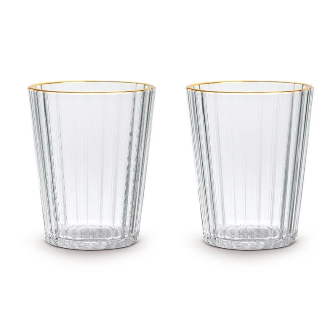 Set de 2 verres en acrylique 350ml, or