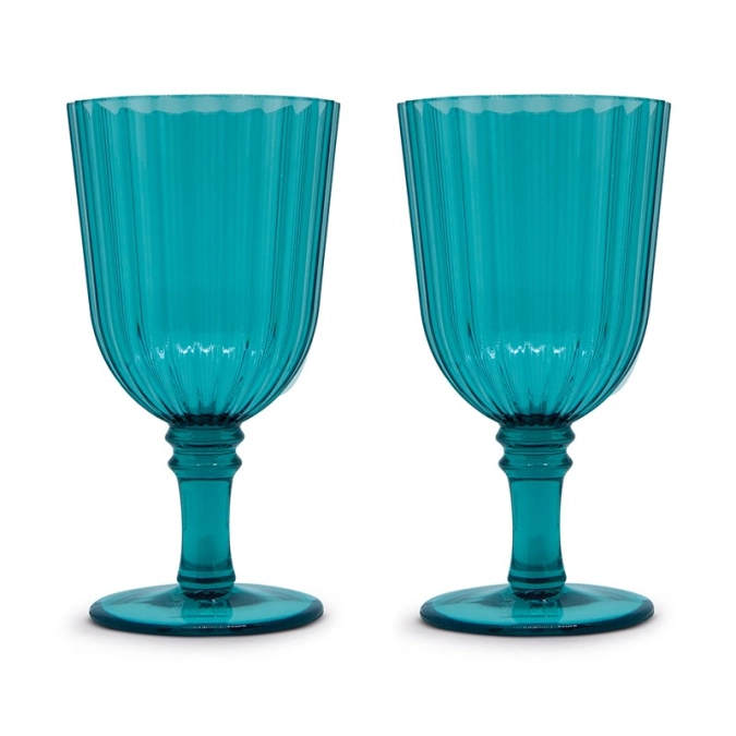 Set de 2 verres en acrylique 460ml, turquoise