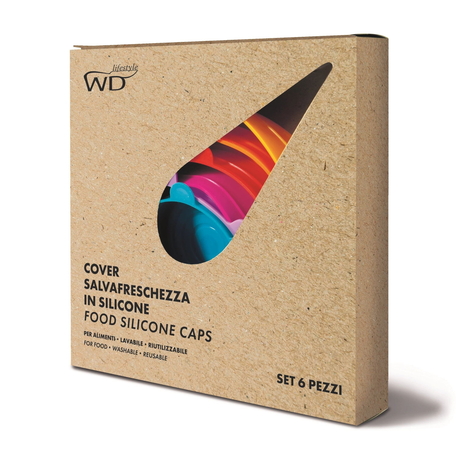 Lot de 6 couvercles en silicone