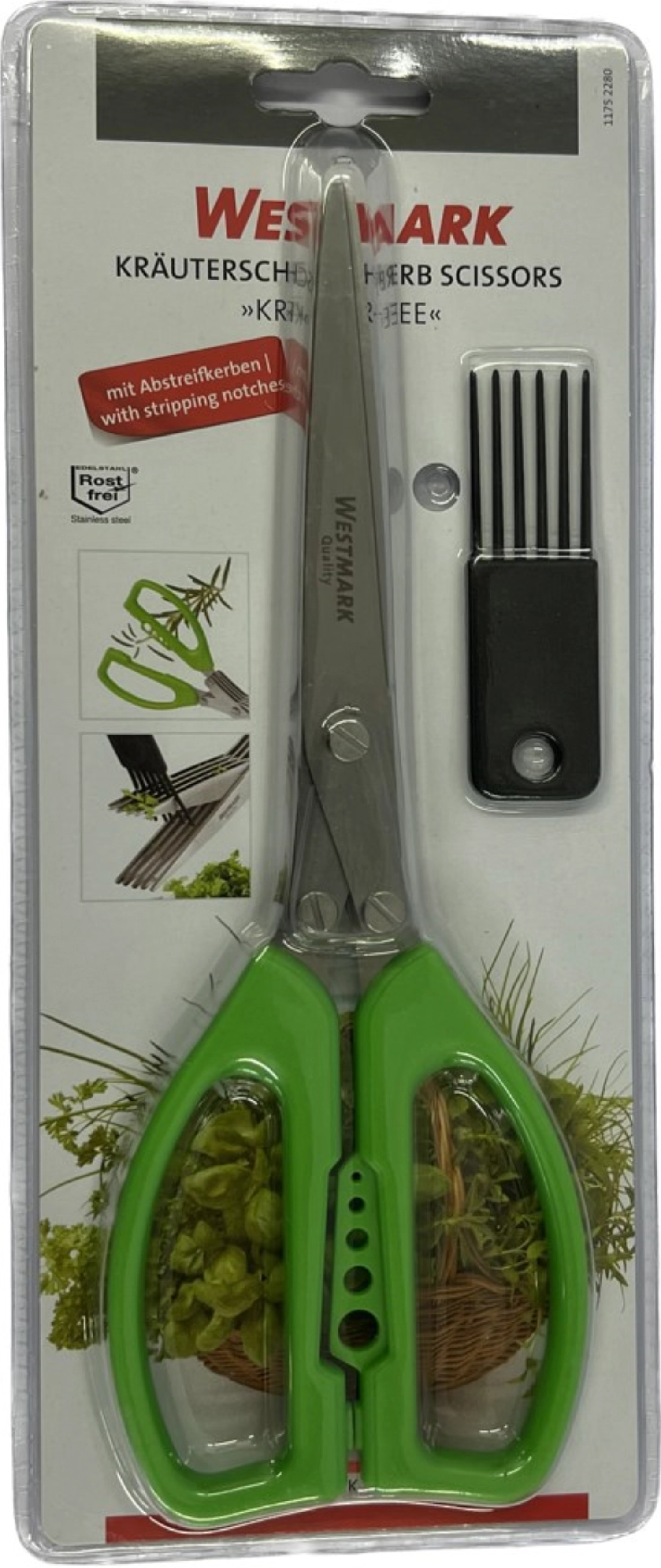 Ciseaux à herbes fée des herbes avec peigne 20x8x2cm