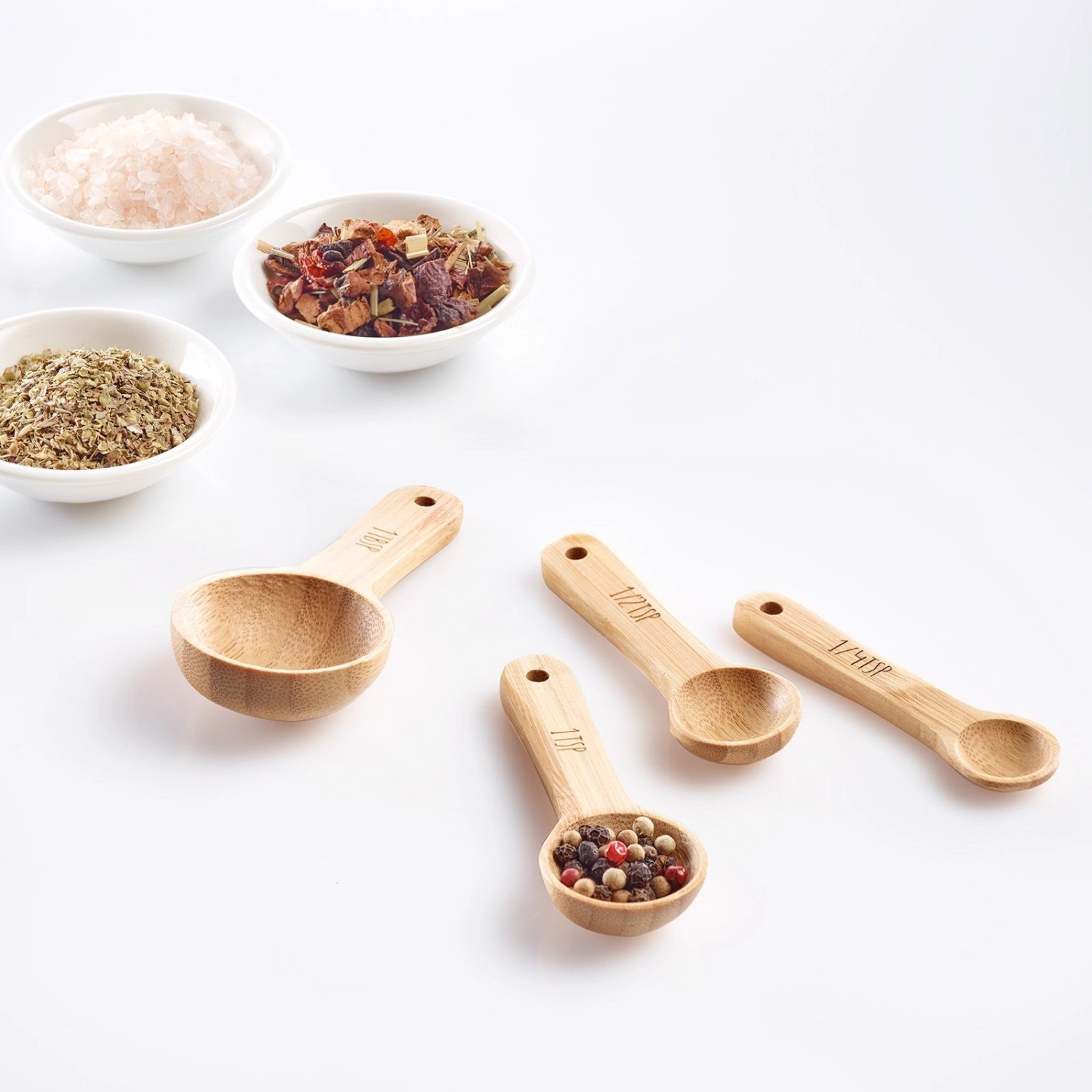 Set de 4 cuillères à mesurer woody