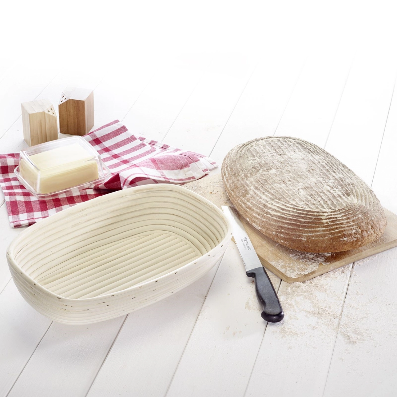 Paniers de fermentation ovale avec housse 33.5 x 20.5 x 8cm