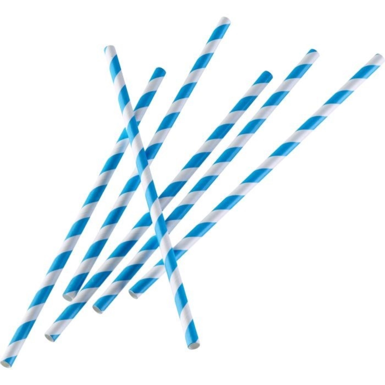 50 pailles en papier, bleu-blanc, 19,7cm, 50 sb