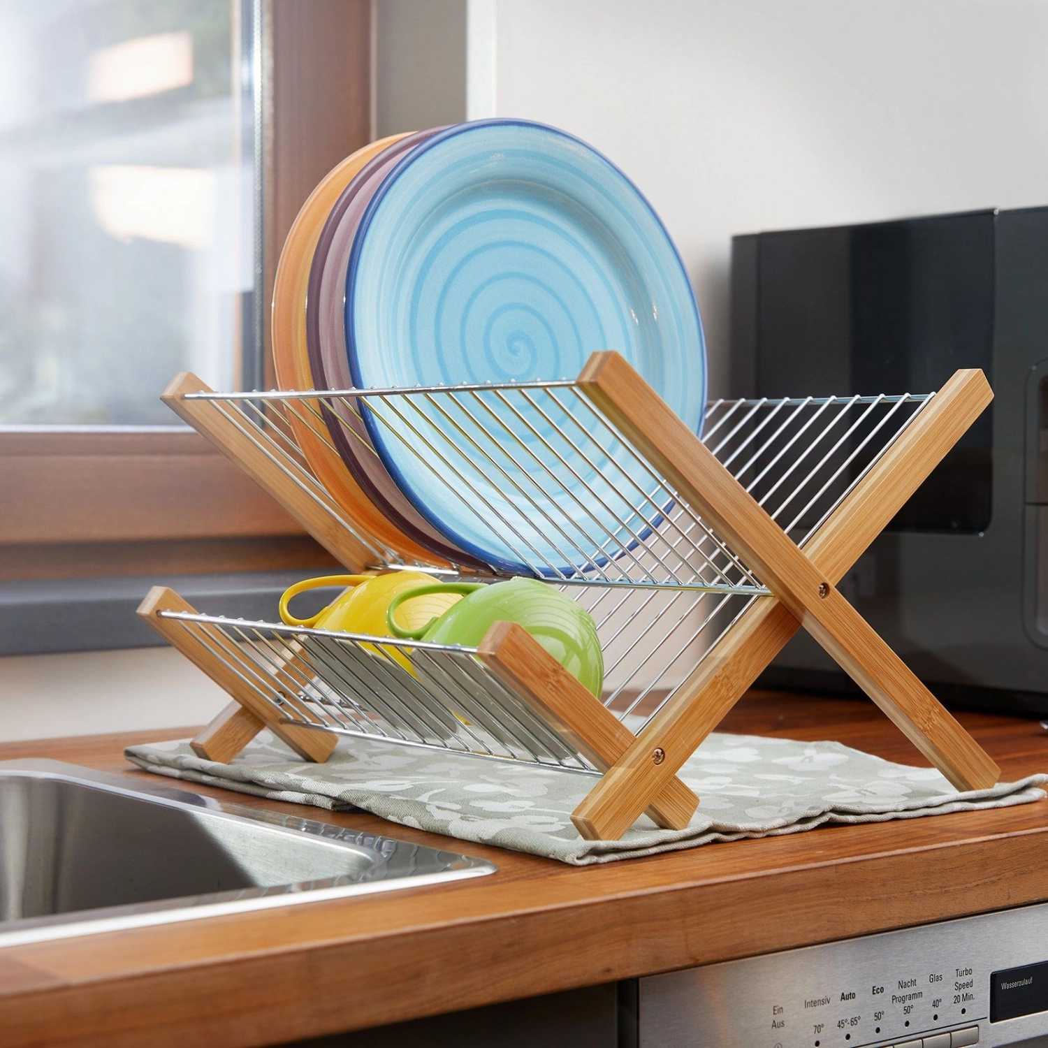 Égouttoir tilo, pliable, bambou