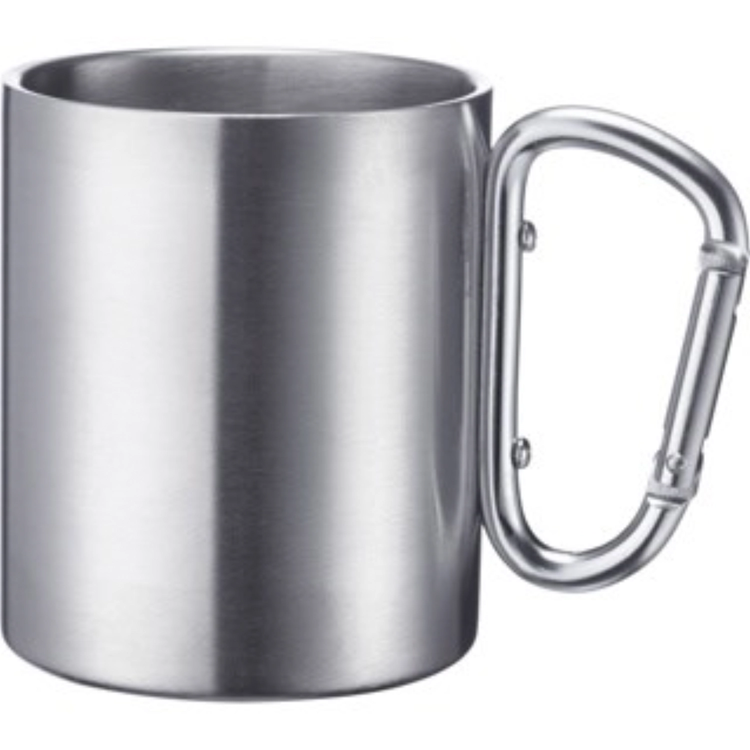 Tasse en acier inoxydable avec anse à mousqueton, 300 ml
