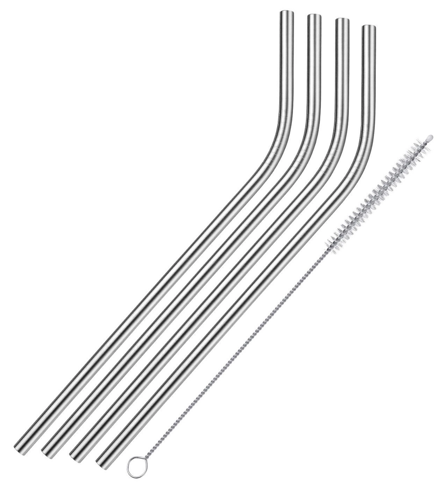 4 pailles en inox. pliage et nettoyage, d6 x 215 mm