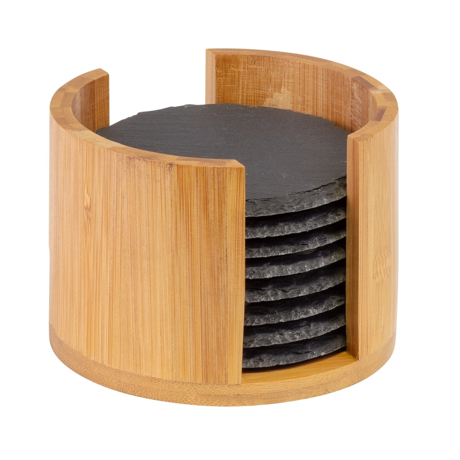 8er Set Naturschiefer-Untersetzer